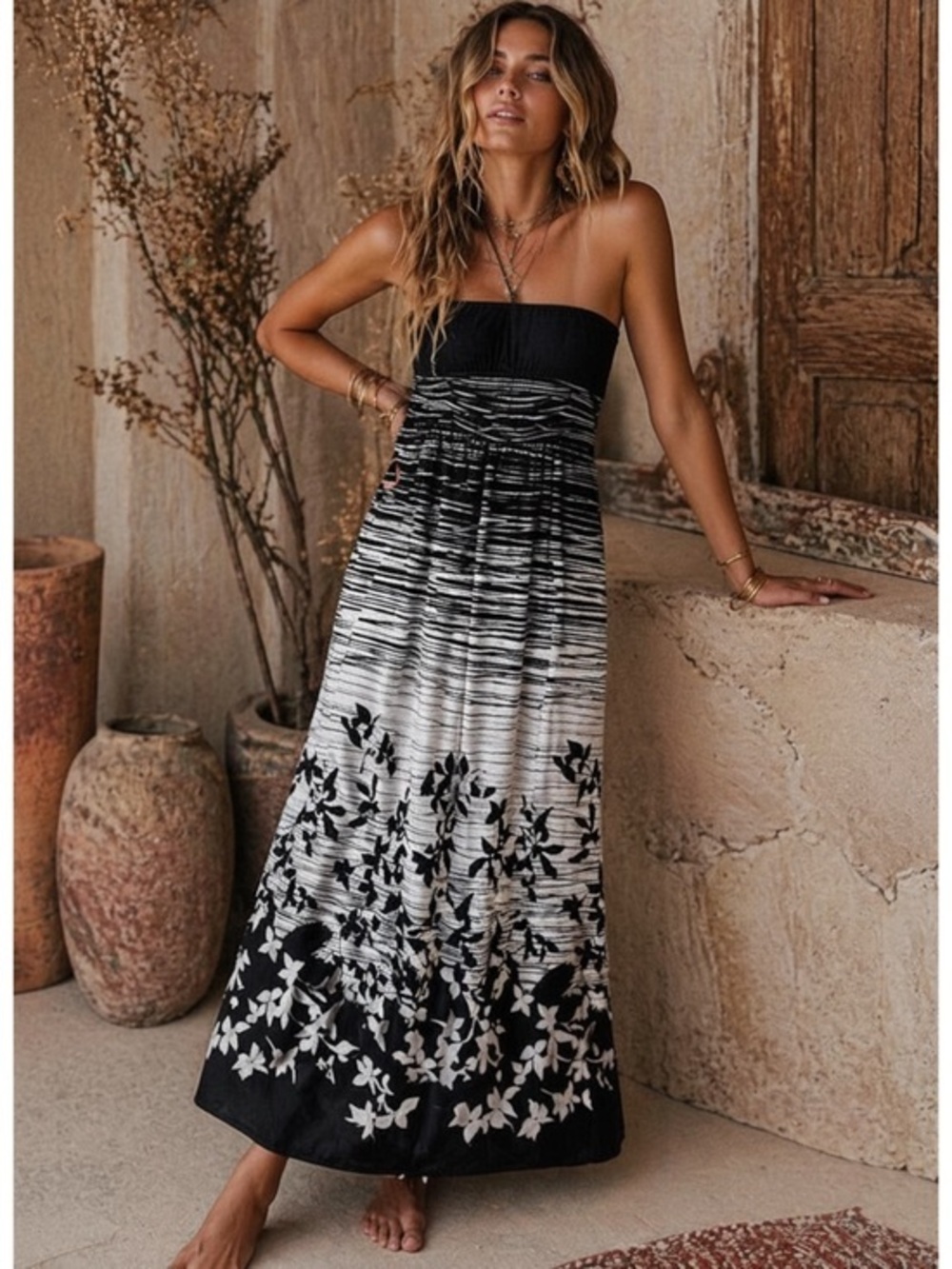 BCBG MaxAzria Black XS Maxi Dress Silk Blend Classic Minimalist Resortwear